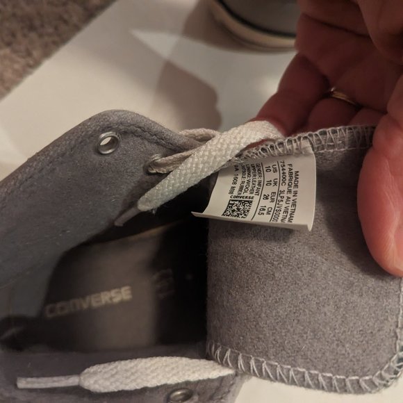 Converse Leather High-Tops, Toddler Size 10, Gray - Picture 9 of 14